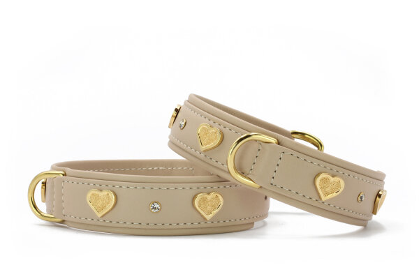 Lederhalsband Ciao Mamma 45 cm - 24 mm elfenbein - gold