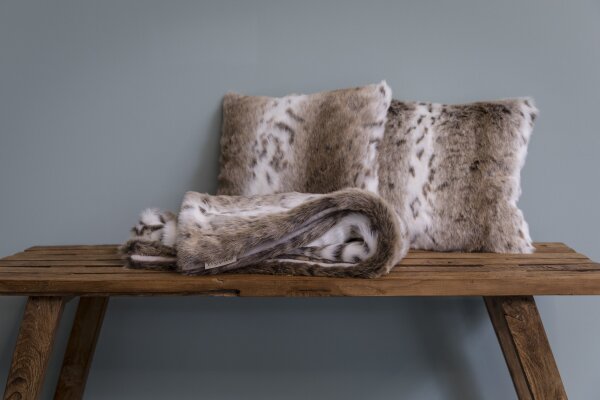 Sofakissen Webpelz, Kissenhülle ohne Füllung 40x40 cm-Luchs-beige