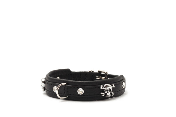 Lederhalsband Mini Totenkopf