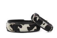 Halsband Kuhfell 35 cm - 24 mm-schwarz - silber