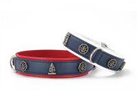 Halsband Nordlicht 40cm - 24mm-blau - rot - silber