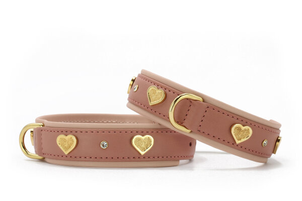 Lederhalsband Ciao Mamma 35 cm - 24 mm altrosa - gold