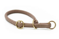 Lederhalsband rundgenäht taupe
