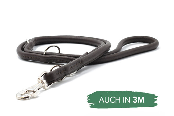 Lederleine rundgenäht dunkelbraun