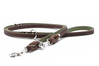 Lederleine Klassik Premium 2m - 15mm mokka - khaki - silber