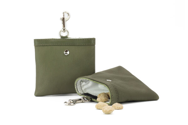 Leckerli-Beutel Klassik khaki khaki - silber