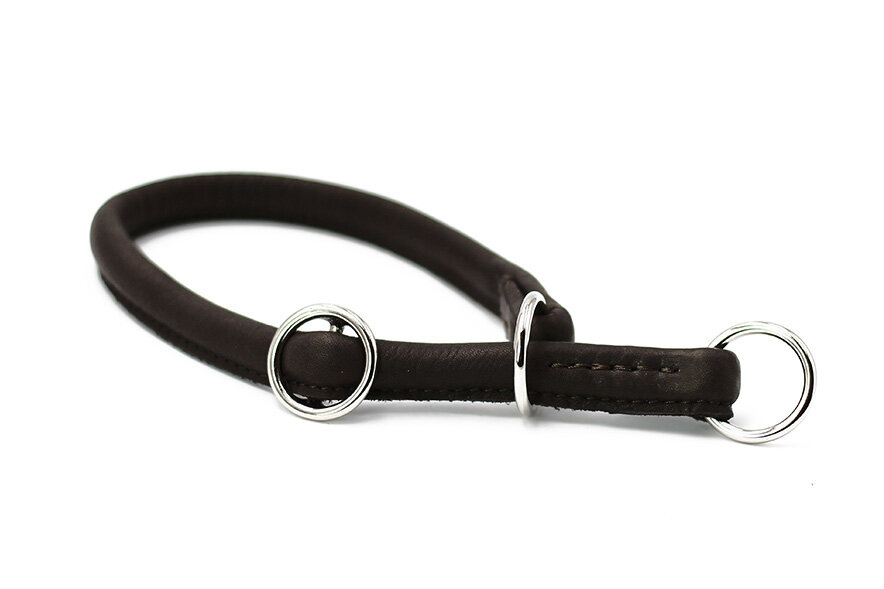 Lederhalsband rundgenäht schwarz