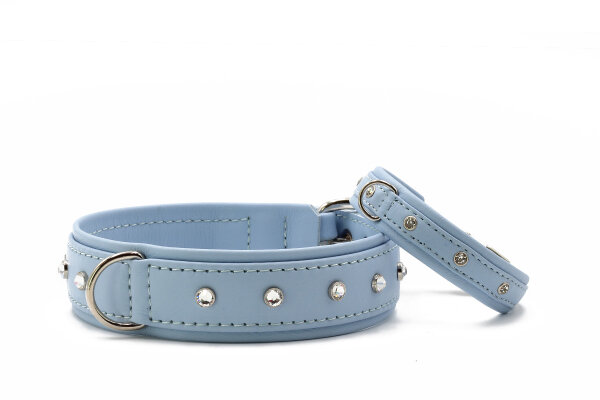 Halsband Sunrise ice blue - silber 50cm - 35mm