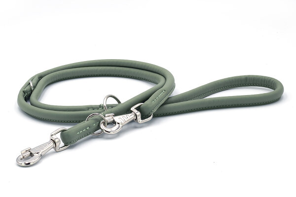 Lederleine rundgenäht olive