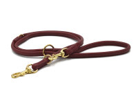 Lederleine rundgenäht burgundy burgundy - gold-2m -...