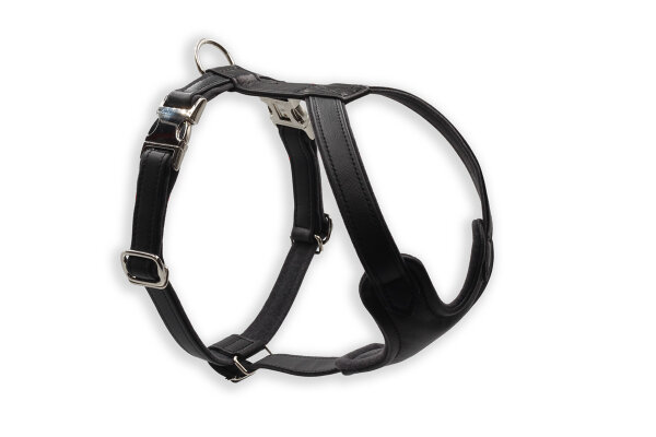 Leder-Hundegeschirr schwarz