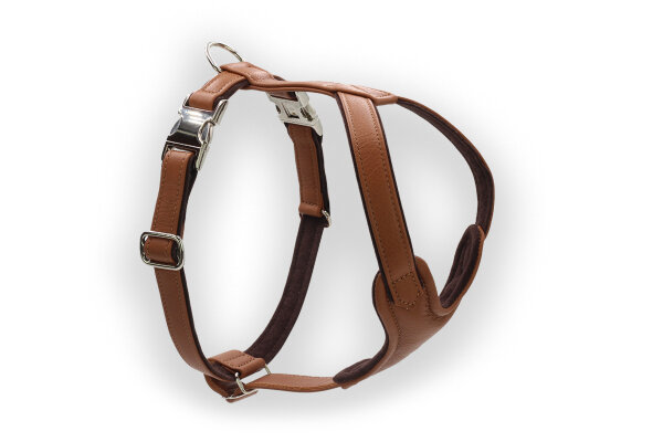 Leder-Hundegeschirr cognac M