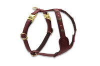 Leder-Hundegeschirr Herzilein Winter Edition Burgundy M