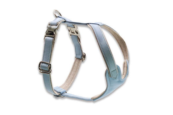 Leder-Hundegeschirr ice blue