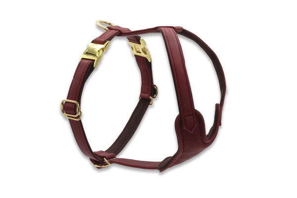 Leder-Hundegeschirr Burgundy M