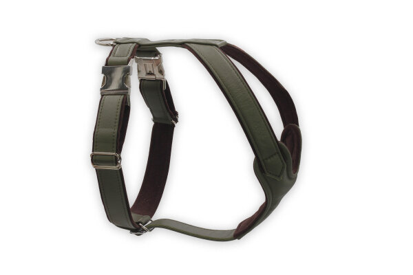 Leder-Hundegeschirr Khaki M