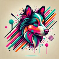 Lederleine rundgenäht Holi Color lila - silber 2m - 4mm