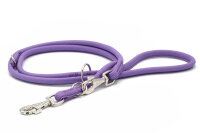 Lederleine rundgenäht Holi Color flamingo - silber 2m - 10mm