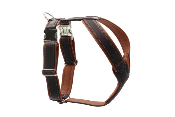 Leder-Hundegeschirr braun - cognac