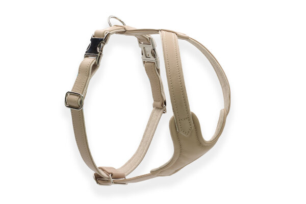 Leder-Hundegeschirr elfenbein