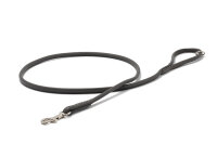 Rundgenähte Lederleine grau