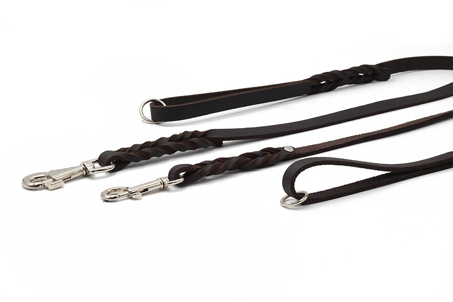 Hundleine aus Leder Klassik ab 1m