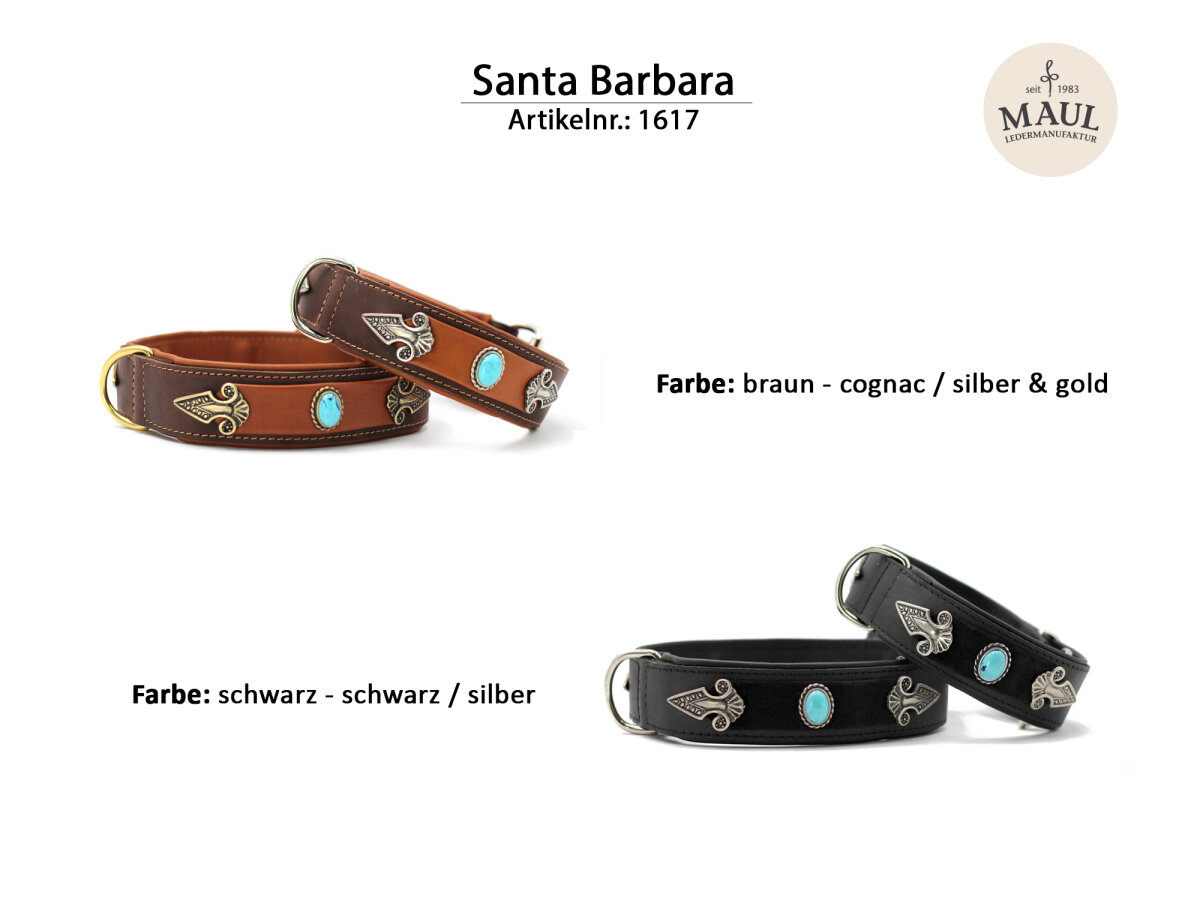 Halsband Santa Barbara 55cm - 45mm schwarz - schwarz -...